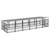 vidaXL Outdoor-Hundezwinger mit Dach Stahl 11,26 m&sup2;