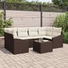 vidaXL Sofa Set mit Kissen 7 pcs Braun und Creme Poly-Rattan