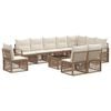 vidaXL Gartensofa-set 11 stk. Beige Poly-Rattan