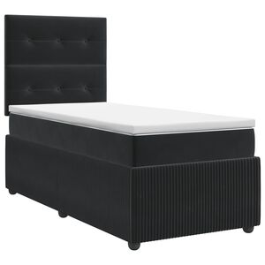 vidaXL Boxspringbett mit Matratze Schwarz 80 x 200 cm Samt