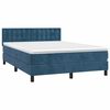 vidaXL Boxspringbett mit Matratze Dunkelblau 140x200 cm Samt