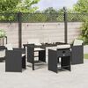 vidaXL Garten Essgruppe 5 pcs Schwarz Poly-Rattan