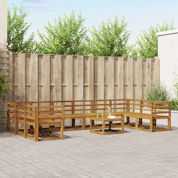vidaXL Outdoor-Sofagarnitur 11 pcs Natur Massivholz Akazie