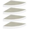vidaXL Eck-Schweberegale 4 Stk. Eichen-Optik und Wei&szlig; 35x35x3,8 cm MDF