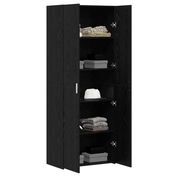 vidaXL Highboard 2 pcs Schwarz Eichen-Optik 70 x 42,5 x 185 cm