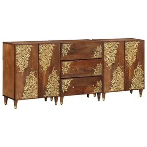 vidaXL Badezimmerschrank-Set 3 stk. 180 x 33 x 75 cm Massivholz Mango