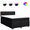 vidaXL Boxspringbett mit Matratze Schwarz 140x190 cm Stoff
