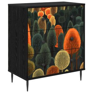 vidaXL Kommode ZAANDAM Waldmuster 66 x 36,5 x 76 cm Holzwerkstoff