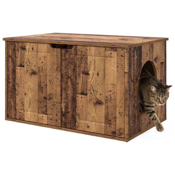 vidaXL Katzenhaus Altholz 85 x 55 x 50,5 cm Holzwerkstoff