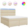 vidaXL Boxspringbett mit Matratze Creme 180x200 cm Stoff