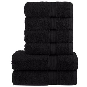 vidaXL 6 tlg. Premium-Handtuch-Set SOLUND Schwarz 600 g/m&sup2;