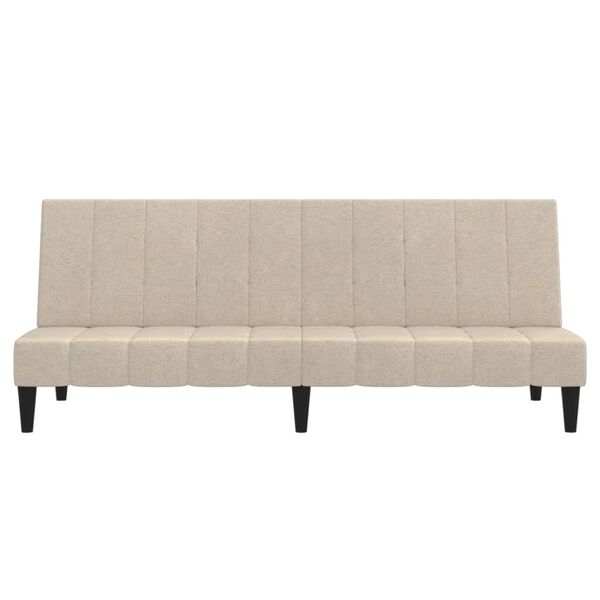 vidaXL Schlafsofa 2-Sitzer Creme Mikrofasergewebe