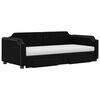 vidaXL Tagesbett Ausziehbar mit Schubladen Schwarz 90x190 cm Stoff