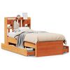 vidaXL Massivholzbett mit Regal ohne Matratze Wachsbraun 100x200 cm
