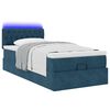 vidaXL Ottoman-Bett mit Matratze & LEDs Dunkelblau 90x200 cm Samt