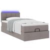 vidaXL Ottomane Bett mit Matratze & LEDs Taupe 90x200 cm Stoff