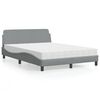 vidaXL Bett mit Matratze "Dover" Hellgrau 120x200 cm Stoff