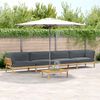 vidaXL Sofa Set mit Kissen Uni 5 pcs Anthrazit Massivholz Akazie
