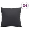 vidaXL Zierkissen 4 Stk. Schwarz 60x60 cm Stoff