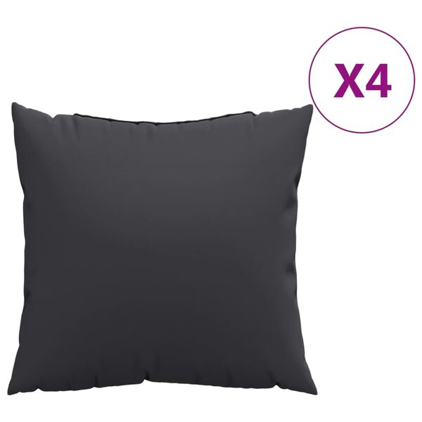 vidaXL Zierkissen 4 Stk. Schwarz 60x60 cm Stoff