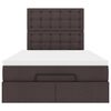 vidaXL Ottoman-Bett mit Matratze & LEDs Dunkelbraun 120x190 cm Stoff