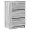 vidaXL Nachttische mit 3 Schubladen 2 Stk. Grau Sonoma 39x35x65 cm