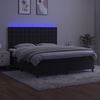 vidaXL Boxspringbett mit Matratze & LED Schwarz 160x200 cm Samt