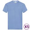 Fruit of the Loom Original T-Shirts 5 Stk. Hellblau XL Baumwolle