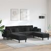 vidaXL Sofa 3 pcs Schwarz 250 x 188 x 76 cm Samt