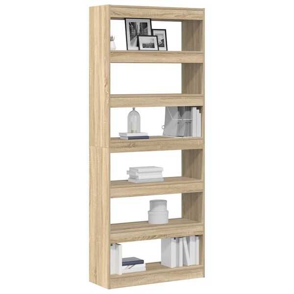 vidaXL B&uuml;cherregal Sonoma-Eiche 80 x 30 x 198 cm Holzwerkstoff