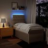 vidaXL Boxspringbett mit Matratze Creme 90x190 cm Stoff