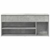 vidaXL Schuhbank Betongrau 102x30,5x45 cm Holzwerkstoff