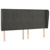 vidaXL Kopfteil mit Ohren Dunkelgrau 203x23x118/128 cm Samt