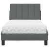 vidaXL Bett mit Matratze "Hanko" Dunkelgrau 90x200 cm Stoff