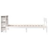 vidaXL Massivholzbett mit Regal ohne Matratze Weiß 100x200 cm Kiefer