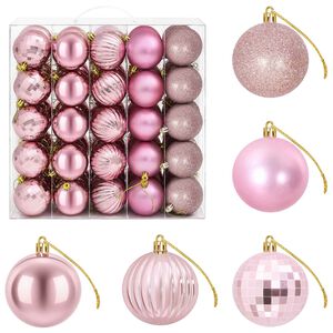 vidaXL Weihnachtskugelset 75 stk. Rosa 6 cm Polystyrol