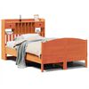 vidaXL Massivholzbett mit Regal ohne Matratze Wachsbraun 120x200 cm