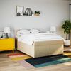 vidaXL Boxspringbett mit Matratze Creme 160x200 cm Stoff