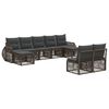 vidaXL Gartensofa-set 9 stk. Grau und Dunkelgrau Poly-Rattan