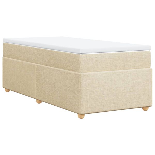 vidaXL Boxspringbett mit Matratze Creme 80x200 cm Stoff