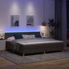 vidaXL LED Boxspringbett mit Matratze Dunkelbraun 200 x 200 cm Stoff
