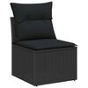 vidaXL Gartensofa-set mit Kissen 6 pcs Schwarz Poly-Rattan