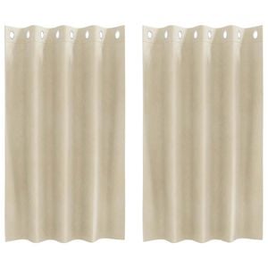 vidaXL Verdunkelungsvorh&auml;nge 2 pcs Creme 140 x 140 cm Samt