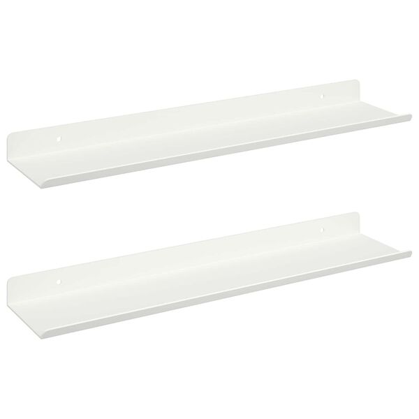 vidaXL Schwebendes Regal 2 pcs Wei&szlig; 100 x 9 x 2,5 cm Stahl