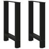 vidaXL Esstischbeine Schwarz 2 Stk. 50x(72-73) cm Stahl