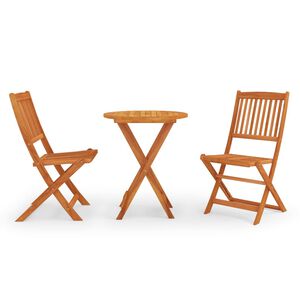 vidaXL 3-tlg. Garten-Essgruppe Klappbar Massivholz Eukalyptus