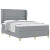 vidaXL Boxspringbett mit Matratze Dunkelgrau 90x190 cm Hellgrau Stoff
