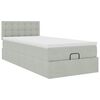 vidaXL Ottoman-Bett mit Matratze & LEDs Hellgrau 80x200 cm Samt