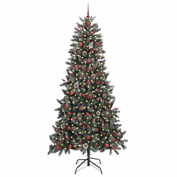 vidaXL K&uuml;nstlicher Weihnachtsbaum Gr&uuml;n 240 cm PVC, Plastik und Stahl
