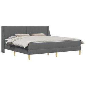 vidaXL Bettgestell mit Matratze Dunkelgrau 180 x 200 cm Polyester